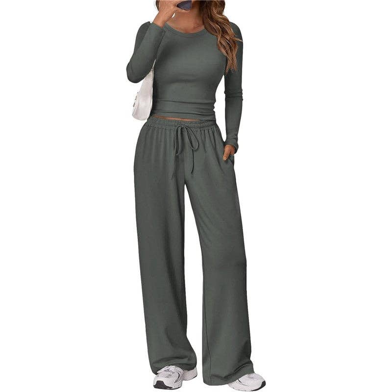 Casual Sportswear Yoga Set Long Sleeve