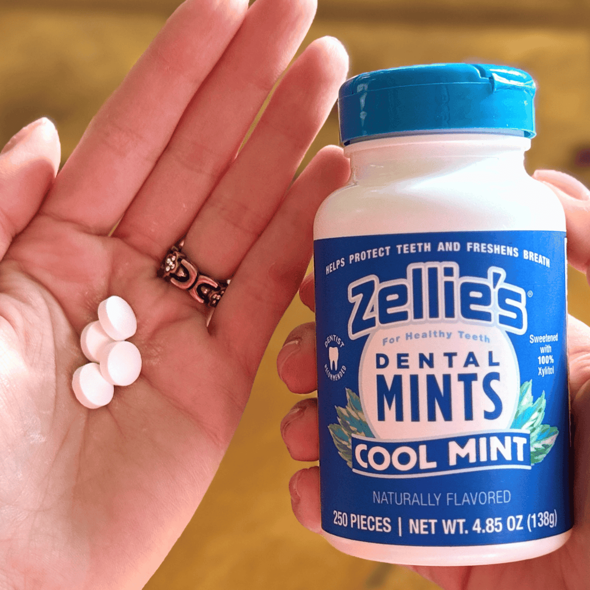 Zellie's Xylitol Dental Mints - Cool Mint 250ct Jar