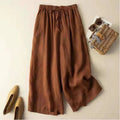Cotton Linen Ramie Wide Leg Retro Pants Women