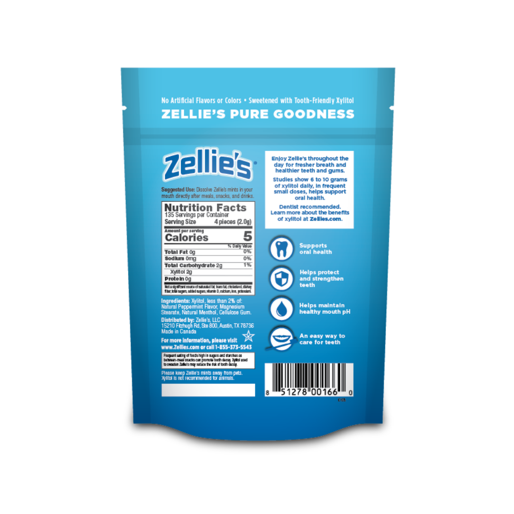 Zellie's Xylitol Dental Mints - Cool Mint 540ct Pouch